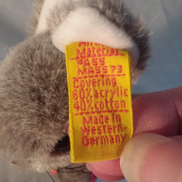 Vintage Steiff Manni Hase Bunny Rabbit 1503 15 Grey 1984-1987 IDS West Germany - Picture 12 of 15